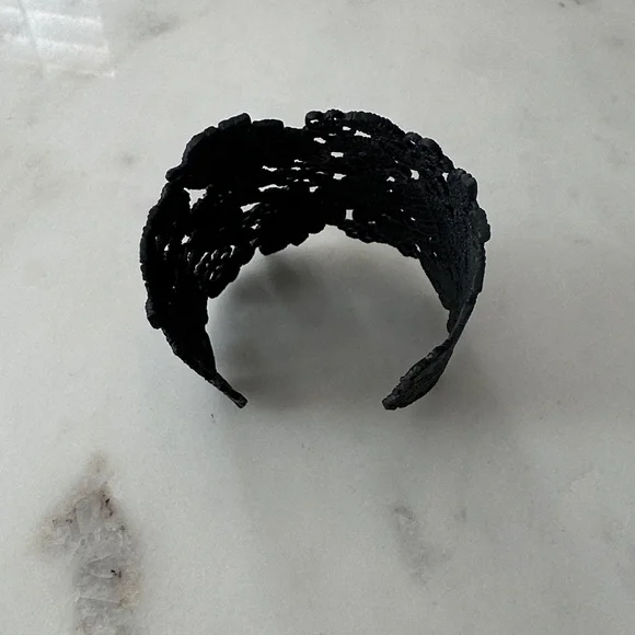 Black Lace Cuff Bracelet - adjustable - Picture 4 of 5
